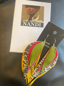 Leather Earrings Handmade Nandi Reveal